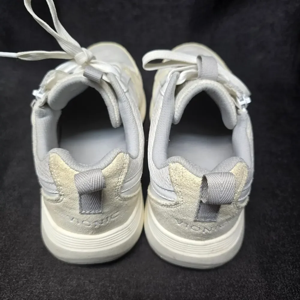 Vionic Athena Leather Lace-Up Side Zip Slip on Sneaker Shoe